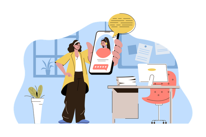 Rating to customer support service  Illustration