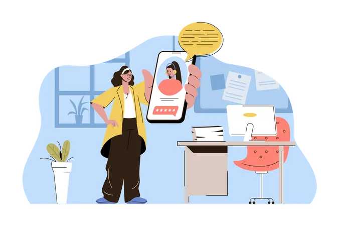 Rating to customer support service  Illustration