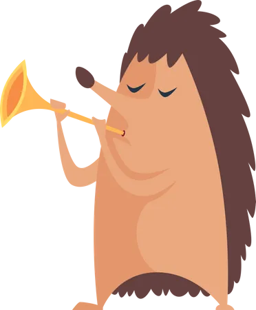 Ratón tocando la trompeta  Ilustración