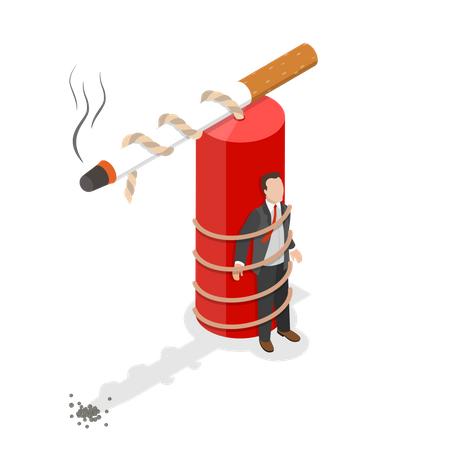 Rauchsüchtige Person  Illustration