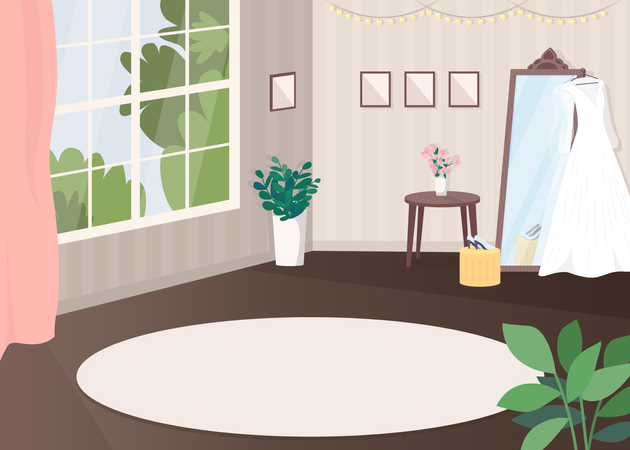 Raum für Hochzeitsvorbereitungen  Illustration