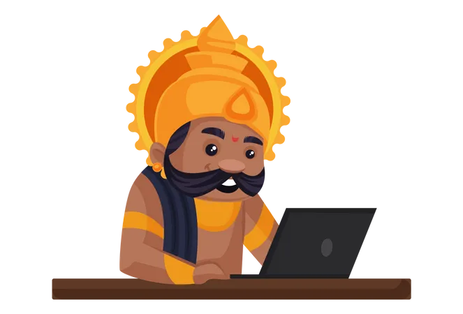 Ravan arbeitet am Laptop  Illustration