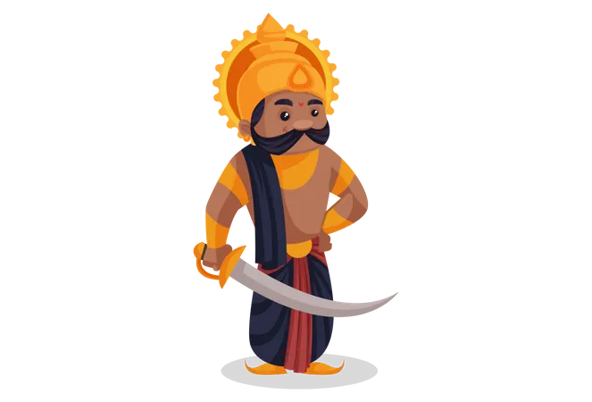 Ravan segurando a espada  Ilustração