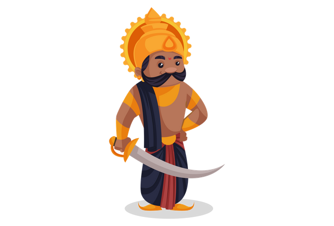 Ravan sosteniendo espada  Ilustración
