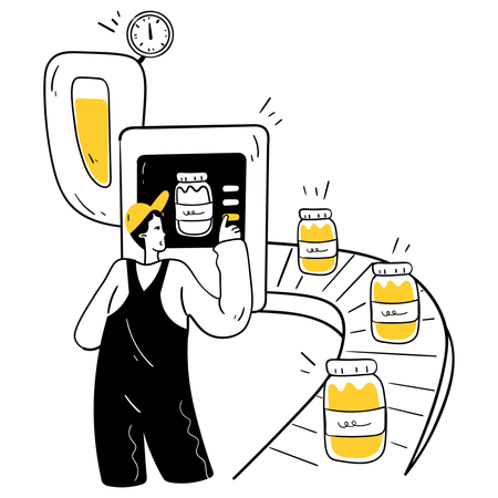 Raw Material Processing  Illustration
