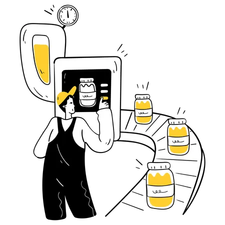 Raw Material Processing  Illustration