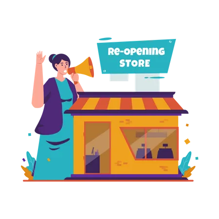 Reabrir tienda  Ilustración