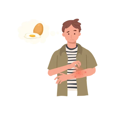 Reacción alérgica al huevo  Ilustración