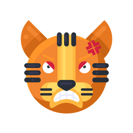 Reacción de enojo del tigre  Ilustración