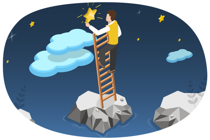 Reaching Business Goal  Illustration