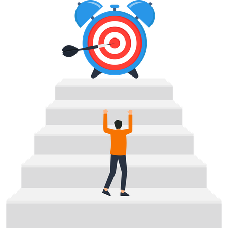 Reaching Goals: Time Management & Achievement Illustration  Illustration