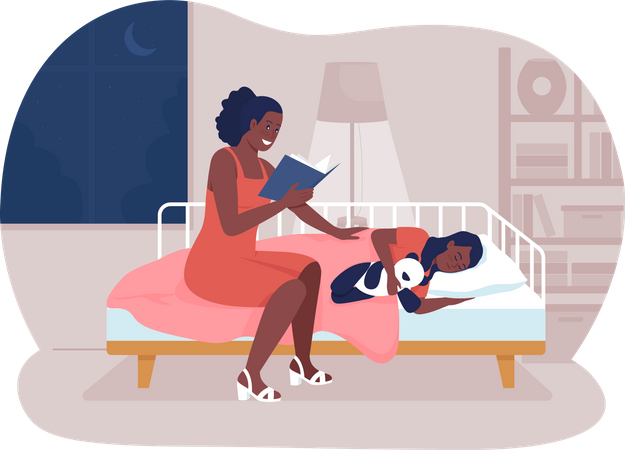Read story before bed  Illustration