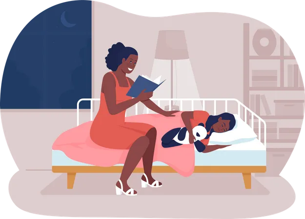 Read story before bed  Illustration