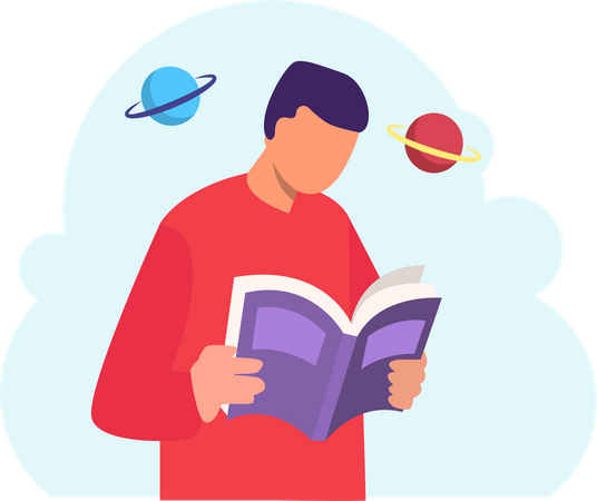 Reading Book  Illustration