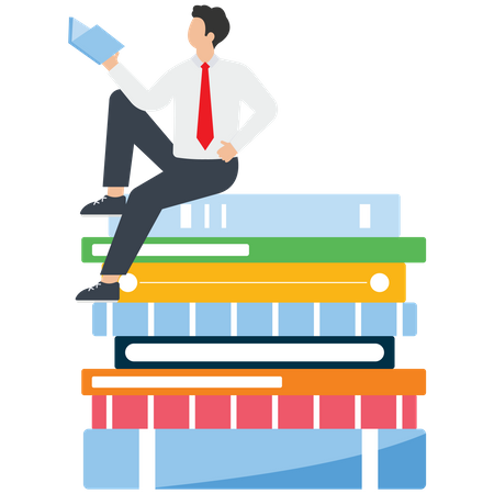 Reading Books For Gaining Knowledge  Illustration