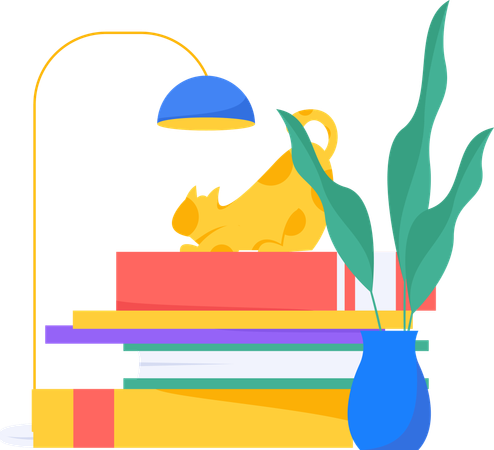 Reading Books  Illustration