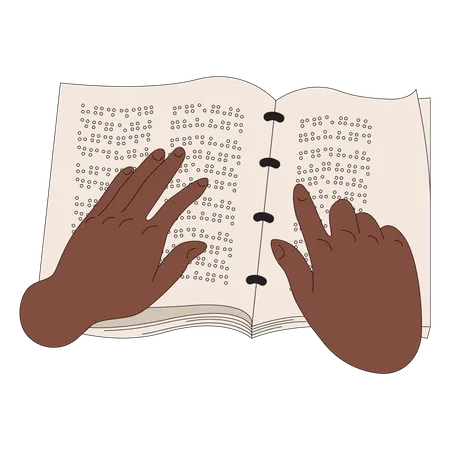 Reading braille code book Illustration
