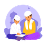 illustrations of reading quran