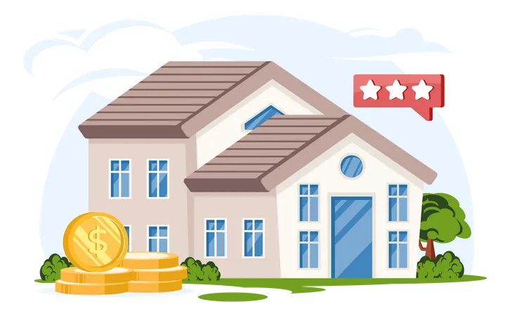 Get A Glimpse Of Mortgage Review Flat Illustration Illustration