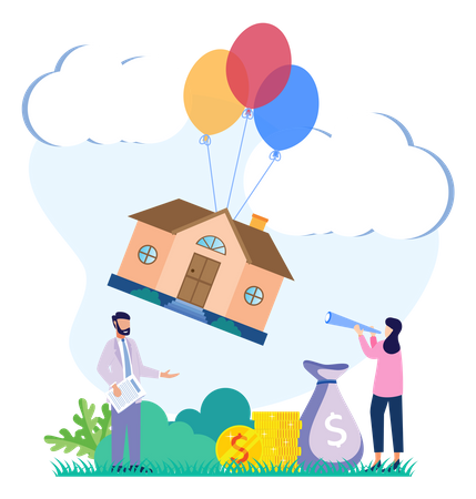 Real estate agent selling due to house price hike  Illustration