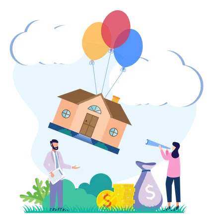 Real estate agent selling due to house price hike  Illustration