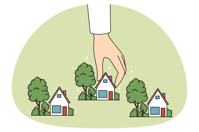 Real estate agent working with house  Illustration