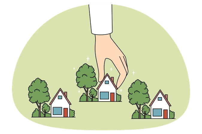 Real estate agent working with house  Illustration