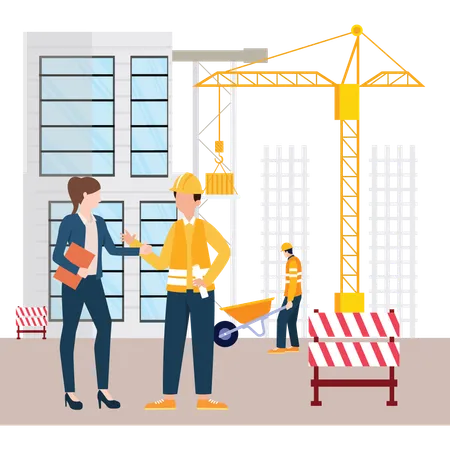 Real estate and construction worker  Illustration