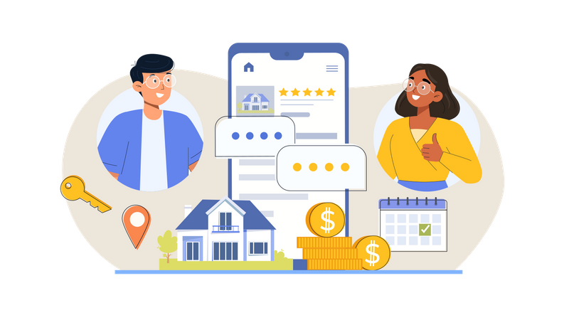 Real Estate App  Illustration