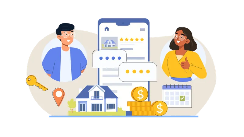 Real Estate App  Illustration