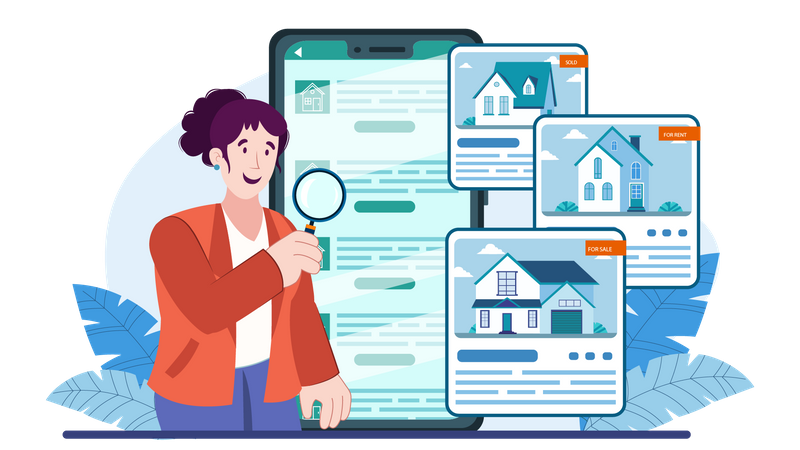 Real Estate App  Illustration