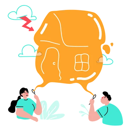 Real estate bubble about to get exploded  イラスト