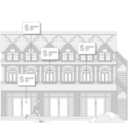 Real Estate Building on Sale  Illustration