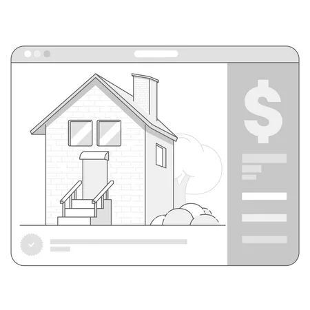 Real Estate Building Sale or Rent on Tab  Illustration