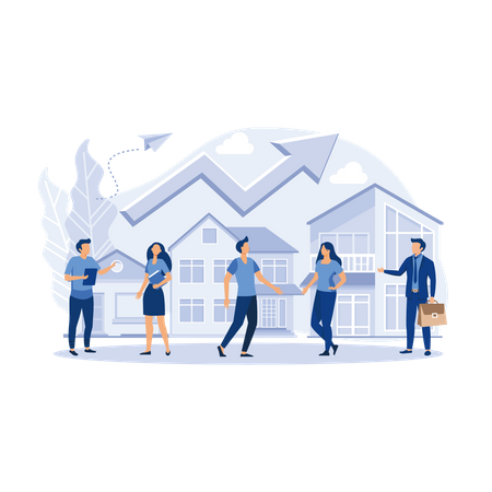Real estate business growth Illustration