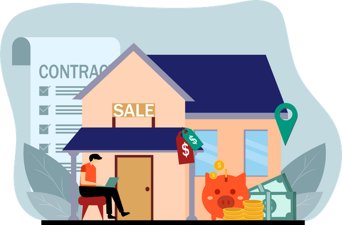 Real Estate contract Illustration