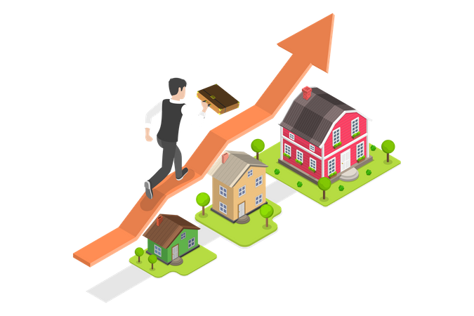 Real Estate Demand Rise  Illustration