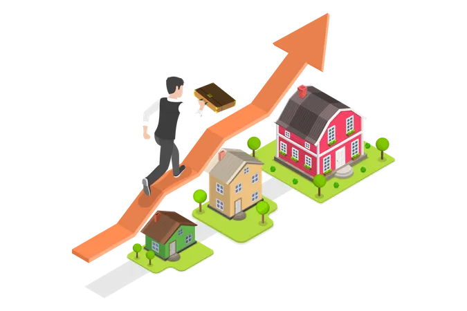 Real Estate Demand Rise  Illustration