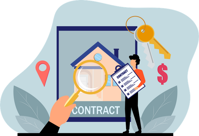 Online Real Estate Contract  Illustration