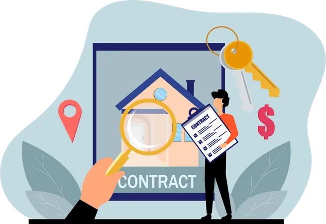 Online Real Estate Contract  Illustration