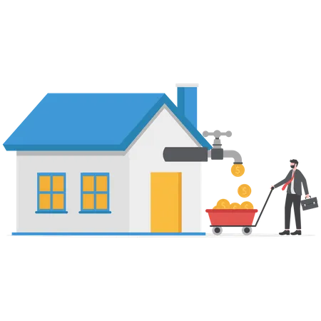 Property Or Real Estate Investment Buy A House For Rental Profit ROI Return On Investment Or Mortgage House Ownership Or Investing Opportunity Concept Illustration