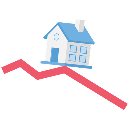 Real estate market have a risk  Illustration