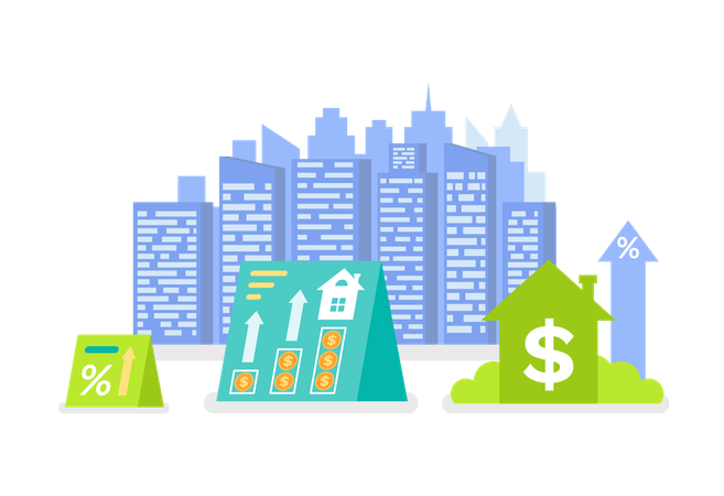 Real Estate Market Investment  Illustration