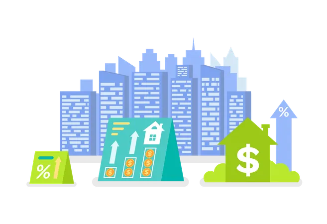 Real Estate Market Investment  Illustration