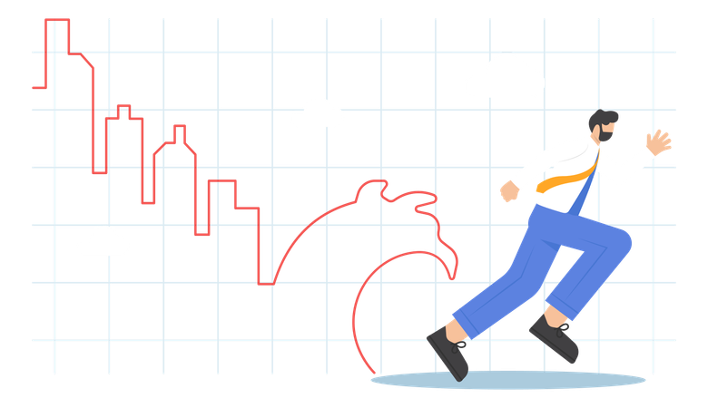 Real estate market recession  Illustration