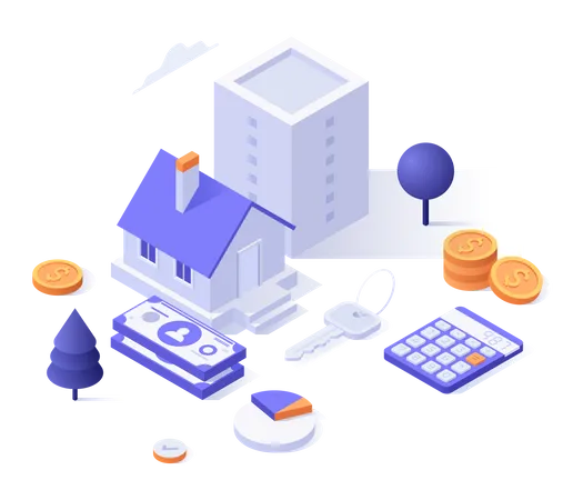 Real estate mortgage calculation Illustration