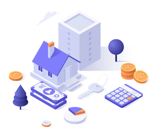 Real estate mortgage calculation  Illustration