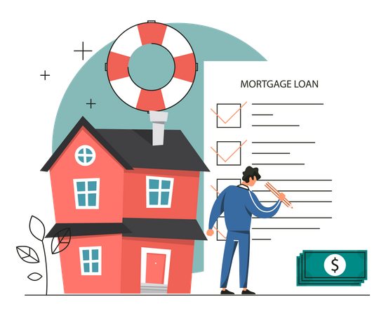 Real estate mortgage loan document signature  Illustration
