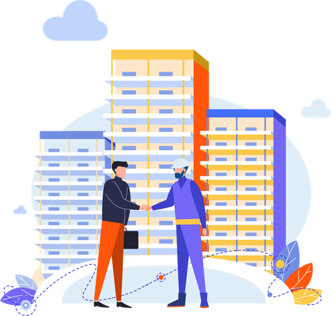 Real estate partnership  Illustration