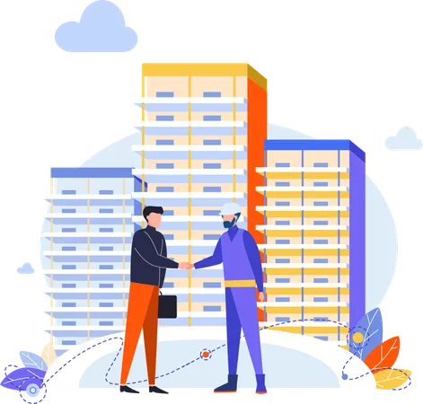 Real estate partnership  Illustration